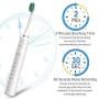 Electric Toothbrush with Powerful Sonic Cleaning-Rechargeable Electric Toothbrushes for Teeth Whitening and Cleaning, 5 Modes, Smart Timer, 2 Replacement Heads, White Electric Toothbrush with Powerful Sonic Cleaning-Rechargeable Electric Toothbrushes for Teeth Whitening and Cleaning, 5 Modes, Smart Timer, 2 Replacement Heads, White