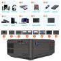 Mini Video Projector, Portable Outdoor Movie Projector 1080P Supported, 4500 Lux LED Phone Projector for Home Theater, Compatible with iPhone, Android, TV Stick, HDMI,USB, PS5, Black