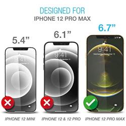 Maxboost Screen Protector Compatible with iPhone 12 Pro Max Screen Protector - 3 Pack, Tempered Glass Film for Apple iPhone 12 pro max 6.7-inch 2020 (w/Alignment Case Tool included)
