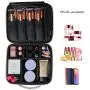 Chomeiu Marble Makeup Bag, Travel Makeup Case with Adjustable Dividers for Cosmetics Tools (Mar-white)