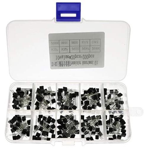 RLECS 200-Pack Transistor Assortment Set Kit BC337 BC327 2N2222 2N2907 2N3904 2N3906 S8050 S8550 A1015 C1815 Semiconductor Triode DIY Electronic Circuit Components 10 Values TO-92