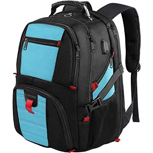Laptop Backpack,Extra Large Backpacks with USB Charging Port,TSA Travel Computer Backpack for Men and Women, Water Resistant College School Bookbag Fits 17 Inch Laptops and Notebooks,Blue