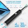 Sonic Electric Toothbrush Whitening Toothbrush Rechargeable with 4 Dupont Brush Heads, Adult Waterproof Ultrasonic Toothbrush with 5 Modes & Smart Timer by HOKEKI (Black)