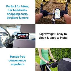 Uber Bike Phone Mount, 2 Pack, Silicone Handle Bar Mount for Bicycle, Stroller, Shopping Cart, Motorcycle, Car Headrest, Fits Most iPhones, Pixel, Galaxy, Nokia, for Smart Phones 4” to 5.7”, 58761