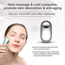 3 in 1 Sonic Facial Cleansing Brush((9 Adjustable Speeds), Silicone Face brush with Heated Massage Helps Open pores&Import Essence, USB Rechargeble Face Scrubber Brush for Deep Cleanning, Exfoliating