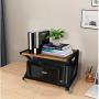 Wood Printer Stand, Multipurpose Storage Shelf for Home, Office, Printer Desk with 4 Cushion, 2 Tier (ins)