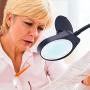 Psiven Dimmable Magnifying Glass with Light - Daylight Bright LED Magnifying Desk Lamp, Lighted Magnifier with Stand & Clamp - for Reading, Close Work, Task, Workbench, Crafts, Hobbies, Sewing - Black