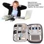 Electronics Organizer Travel Cable Cord Wire Bag Accessories Gadget Gear Storage Cases (Dark Gray)