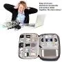 Electronics Organizer Travel Cable Cord Wire Bag Accessories Gadget Gear Storage Cases (Dark Gray)