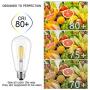 ST58 Vintage Edison LED Light Bulb 60W Equivalent, Warm White 2700K, Kohree 6W Dimmable LED Filament Bulb E26 Base Lamp for Home, Restaurant, Reading Room, 6 Packs