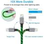 iCrius iPhone Charger Cable, [MFi Certified] 6ft Led Light Up Visible Flowing Lightning Cable Fast Charging Syncing Cord Compatible with iPhone 11 Pro Max XS XR X 8 7 Plus 6S 6 SE 5S and More (Green)
