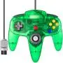 2 Pack N64 Controller, iNNEXT Classic Wired N64 Gamepad Joystick for Ultra 64 (Blue/Transparent Green)