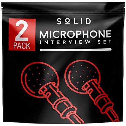 SoLID (TM) Lavalier Lapel Microphone 2 Pack Complete Set Omnidirectional Mic for Desktop PC Computer, Mac, Smartphone, iPhone, GoPro, DSLR, Camcorder for Podcast, YouTube, Vlogging, and DJs