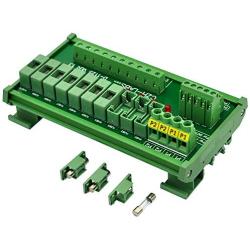 Electronics-Salon DIN Rail Mount 10 Position Power Distribution Fuse Module Board, for AC/DC 5~48V
