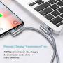 90 Degree Lightning Cable 10FT 3 Pack Right Angle iPhone Charging Cord Compatible with iPhone 12 11 Pro Max X XR 8 7 6 Plus iPad (Grey,10 Foot)