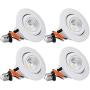 TORCHSTAR 4 Inch 10W Adjustable LED Recessed Downlight, Eyeball Retrofit Recessed Lighting, CRI 90+, ETL, Energy Star Listed Dimmable Recessed Ceiling Light, 5000K Daylight, Pack of 4