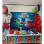 PJ Masks Backdrop 7X5ft Super City Themed Photography Hero for Baby Boys Happy Birthday Party Decoration Dessert Table Baby Shower Supplies Photo Background Banner Booth
