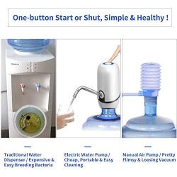 BANGMENG Water Bottle Pump,BPA-Free Electric Drinking Water Pump,USB Rechargeable Portable Water Dispenser,Automatic Shut-off Water Pump Dispenser for Universal 5 Gallon Bottles…
