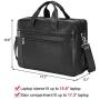 TIDING Leather Briefcase for Men 17'' Computer Bag Business Travel Messenger Bag
