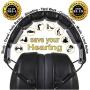 ClearArmor 141001 Shooters Hearing Protection Safety Ear Muffs Folding-Padded Head Band Ear Cups, Black