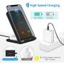 2 in 1 Wireless Charger,FDGAO 15W Fast Qi Wireless Charger Stand Compatible with iPhone 11/12/XR/XS/X/8/Airpods;Upright Wireless Charging Dock for Samsung Galaxy S20/S10/Note 20/Samsung Galaxy Buds