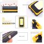 WARSUN Led Work Light, Rechargeable Work Light,Portable Magnetic Work Light, Waterproof LED Solar Flood Lights for Outdoor Camping Hiking Emergency Car Repairing (USB + Solar Charging, Yellow)