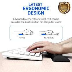 BUBM Wrist Rest for Keyboard and Mouse, Memory Foam Cushion Wrist Support Pad Arm Rest Pillow, Massage Hole Design & Easy-Typing for PC Gaming, Office, Computer(Black Set)