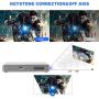 PTVDISPLAY Mini Video hd Projector-Portable Movie Phone dlp Projector, Support WiFi, Bluetooth, with HDMI in/USB/SD Slot.