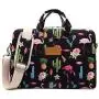 Canvaslife Flamingos Pattern Waterproof Laptop Shoulder Messenger Bag Laptop Computer Briefcases with Rebound Bubble Protection for 15 inch and 15.6 inch Laptop