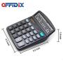 OFFDIX Large Office Calculators Office Desktop Black Calculator for 2018 Gift, Solar and Battery Dual Power Electronic Calculator Portable 12 Digit Large Office Calculator LCD Display Desk Calculator