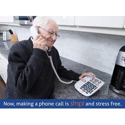 SMPL Hands-Free Dial Photo Memory Corded Phone # 56010, One-Touch 6 Photo Buttons, Amplification of Incoming Calls, Big Button Keypad, High-End Durable ABS Plastic and Button Construction