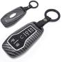 Royalfox(TM) 4 5 Buttons Carbon Fiber Texture Smart keyless Entry Remote Key Fob case Cover for Ford Mustang F-150 F-450 Explorer Taurus Fusion Edge,Lincoln MKZ MKC MKX (Black)