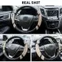 BOKIN Steering Wheel Cover, Microfiber Leather and Viscose, Breathable, Anti-Slip, Odorless, Warm in Winter and Cool in Summer, Universal 15 Inches (Tan)