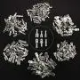 FIXITOK 480pcs Quick Splice 2.8/4.8/6.3mm Male and Female Wire Spade Connector Wire Crimp Terminal Block with Insulating Sleeve Assortment Kit for Electrical Wiring Car Audio Speaker (Silver)