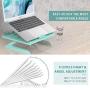 Laptop Stand with Built-in Foldable Legs and Phone Holder, Jelly Comb 9-Adjustable Height Laptop Riser, Air-Ventilated Laptop Holder for Notebook, Laptop, Tablet