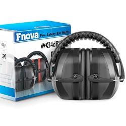 Fnova 34dB Highest NRR Safety Ear Muffs - Professional Ear Defenders for Shooting, Adjustable Headband Ear Protection/Shooting Hearing Protector Earmuffs Fits Adults to Kids
