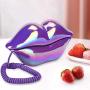 Bewinner1 Home Landline Phone,Creative Purple Lips Shape Desktop Landline, European Style Electroplate Corded Telephones,Novel Portable Telephone with Number Storage for Home Office …