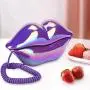 Richer-R Corded Telephone,Creative Purple Lips Telephone Electroplate Desktop Landline Phone for Home Office,Lovely Purple Landline Telephone Perfect for Home Decoration