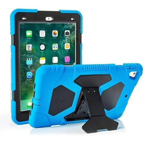 iPad Case 9.7 inch for 2017 iPad 5th Generation Case /2018 iPad 6th Generation Case/ 2016 iPad Pro Case / iPad Air 2 Case, Heavy Duty Shockproof Silicone Protect Case - Blue/Black