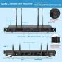 Wireless Microphone System, Phenyx Pro Quad Channel Cordless Mic Set with Metal Handheld Mics, 4x40 Channels, Auto Scan, Long Distance 328ft, Ideal for DJ, Church, Outdoor Events (PTU-7000A)