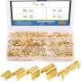 Glarks 525Pcs U Shape Copper Wire CrimpTerminal Assortment Set Non-Insulated Copper Ring Spade Butt Lugs Open Barrel Connectors Kit Glarks 525Pcs U Shape Copper Wire CrimpTerminal Assortment Set Non-Insulated Copper Ring Spade Butt Lugs Open Barrel Connectors Kit
