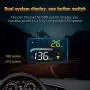 ACECAR Head-up Display,Upgrade Car HUD 3.5’’ Dual Mode OBD2/GPS Windshield Projector with Speed,Digital Clock,Overspeed Warning,Mileage Measurement,Water Temperature,Direction,for All Vehicles