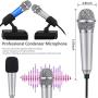 Mini Microphone, Mini Karaoke Vocal and Recording Microphone Portable for iPhone ipad Laptop Android-Tiny Microphone Ideal for Kids (Blue and Silver)…