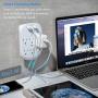 6-Outlet Surge Protector, Wall Outlet Extender Multi Plug Outlet Wall Adapter with 2 USB Charging Ports 2.4 A, 490 Joules, ETL Listed for Home, School, Office, White
