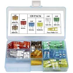 SimpledailyGoods 120 Pieces-Car Fuses Assortment Kit,Blade-Type Automotive Fuses-Standard(5AMP/7.5AMP/10AMP/15AMP/20AMP/25AMP/30AMP),Replacement Fuses for Car/RV/Truck/Motorcycle/Boat