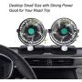 HITOPTY 12V Electric Car Fan, Dual Head 360 Degree Swivel 2 Switches 2 Speeds Dashboard Air Fan with Cigarette Lighter for Auto Vehicles SUV RV Boat