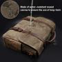 Mens Messenger Bag 15.6 Inch Waterproof Vintage Genuine Leather Waxed Canvas Briefcase Large Satchel Shoulder Bag Rugged Leather Computer Laptop Bag, Khaki
