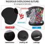 Keyboard Wrist Rest Pad and Mouse Wrist Rest Support Mouse Pad Set,DQQH Non Slip PU Base Wrist Support with Ergonomic Raised Memory Foam for Easy Typing & Pain Relief (Black Brain)