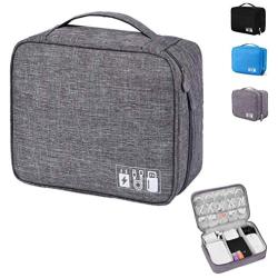 Emoly Electronic Organizer Travel, Universal Waterproof Carrying Case Cable Organizer Electronics Accessories Cases for USB Cables, Charger, Power Bank, Phone, E-Book Kindle, iPad or Tablet (Gray)