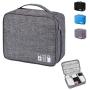 Emoly Electronic Organizer Travel, Universal Waterproof Carrying Case Cable Organizer Electronics Accessories Cases for USB Cables, Charger, Power Bank, Phone, E-Book Kindle, iPad or Tablet (Gray)